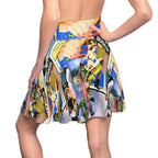 Vibrant Women's Skater Skirt - Fun Travel-Themed AOP Design