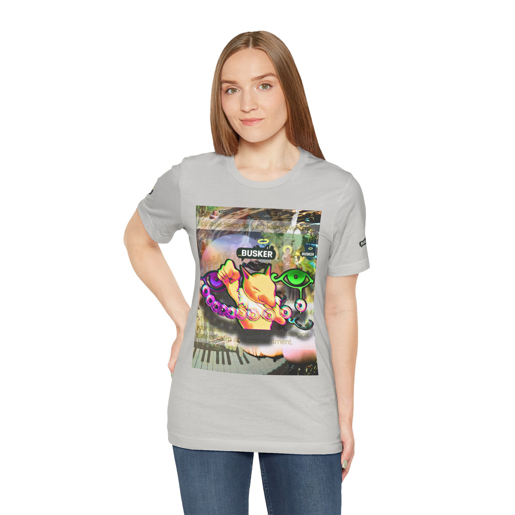 Vibrant Busker Art Tee for Creative Souls