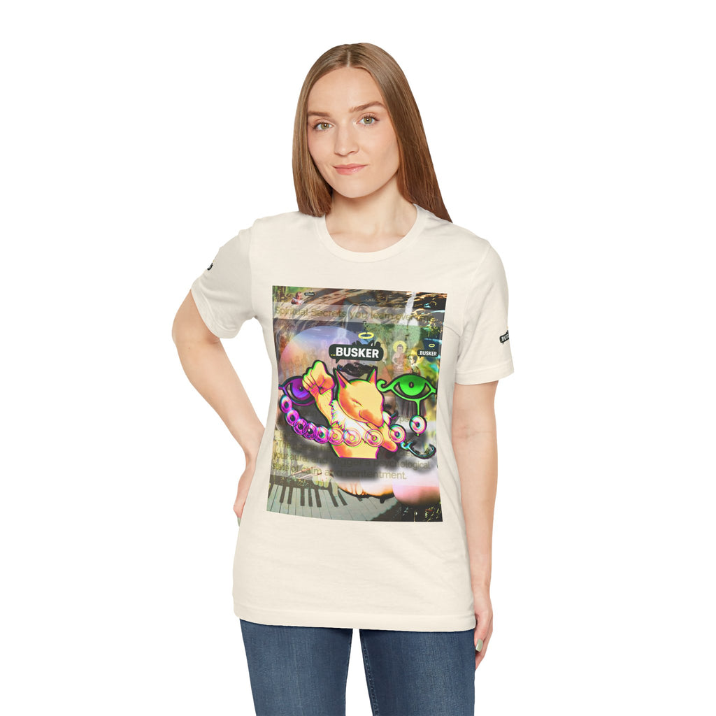 Vibrant Busker Art Tee for Creative Souls