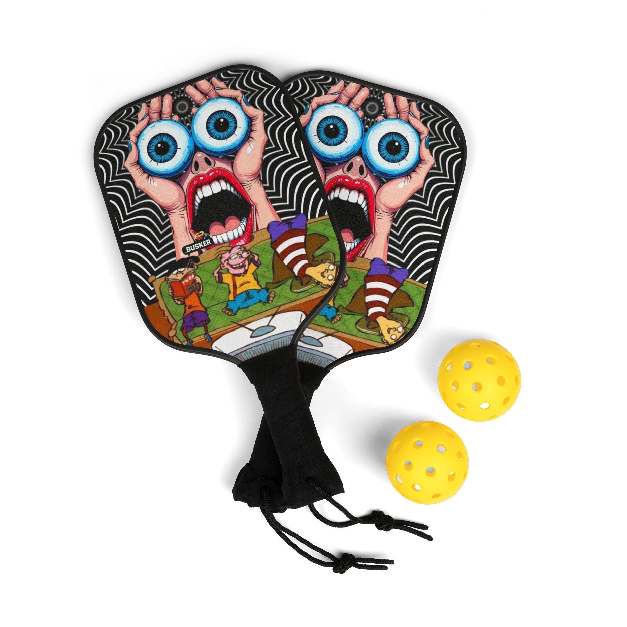 Pickleball Paddle Set, Colorful Graphic Paddles, Fun Outdoor Sports Gear, Unique Gift for Pickleball Lovers, Active Lifestyle Accessory