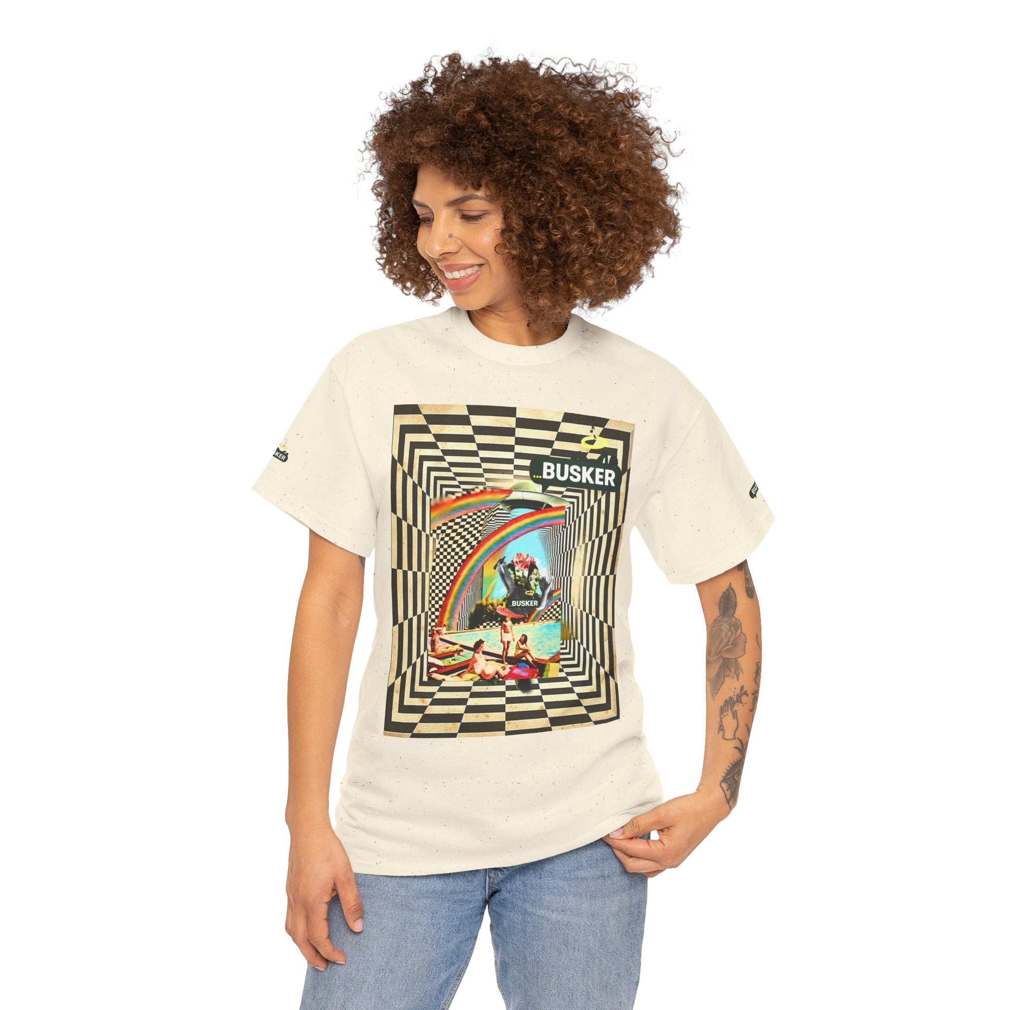 Retro Busker Graphic Tee - Unisex Heavy Cotton