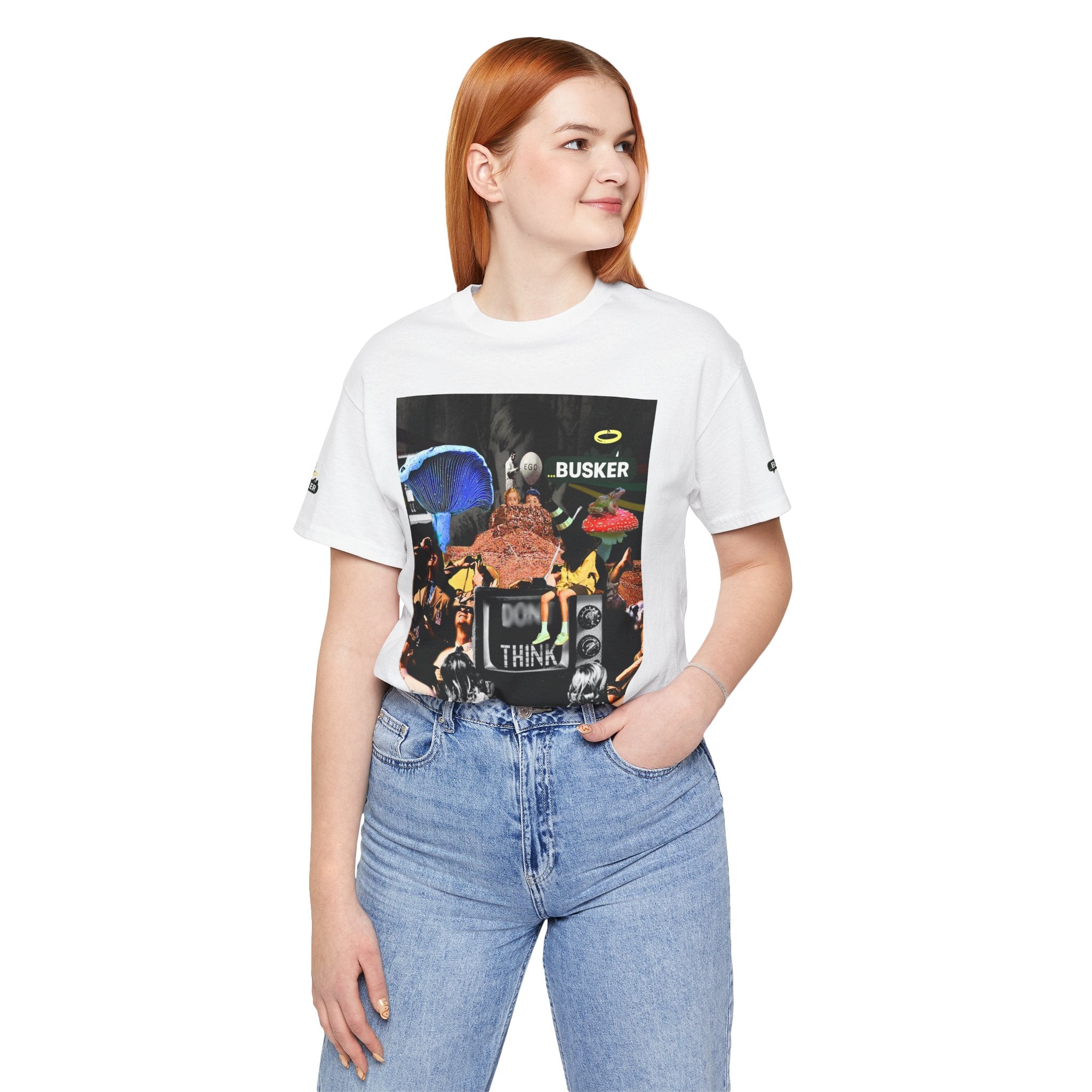 Creative Unisex Graphic Tee - 'I Don't Think' Busker Design