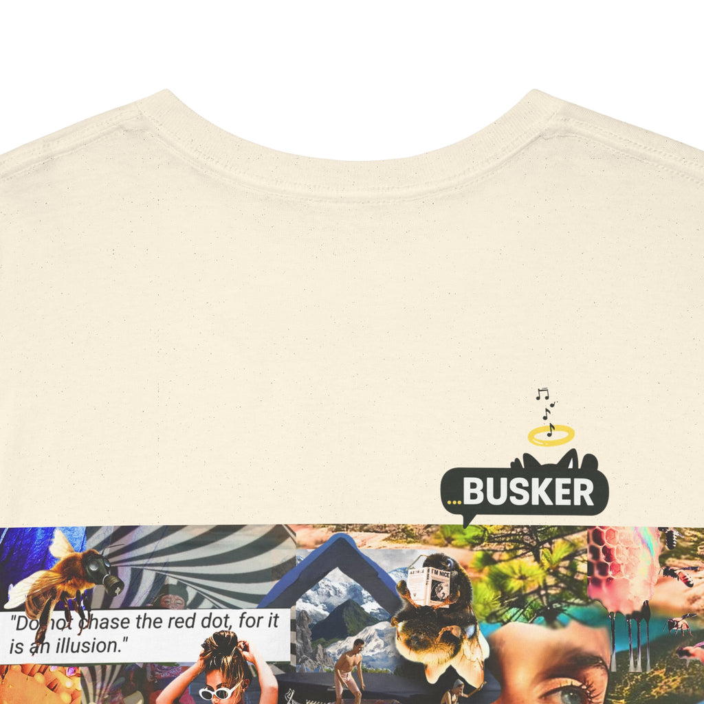 Artistic Unisex Heavy Cotton Tee - Vibrant Busker Design