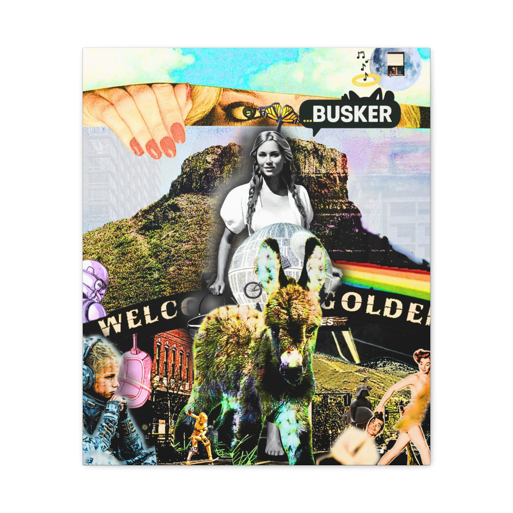 Artistic Stretched Canvas Print - 'Welcome to Golden' Collage