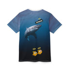 Ocean-Inspired Unisex Cut & Sew Tee, Unique Shark Design, Beachwear, Fun Gift for Ocean Lovers, Playful and Comfortable Clothing