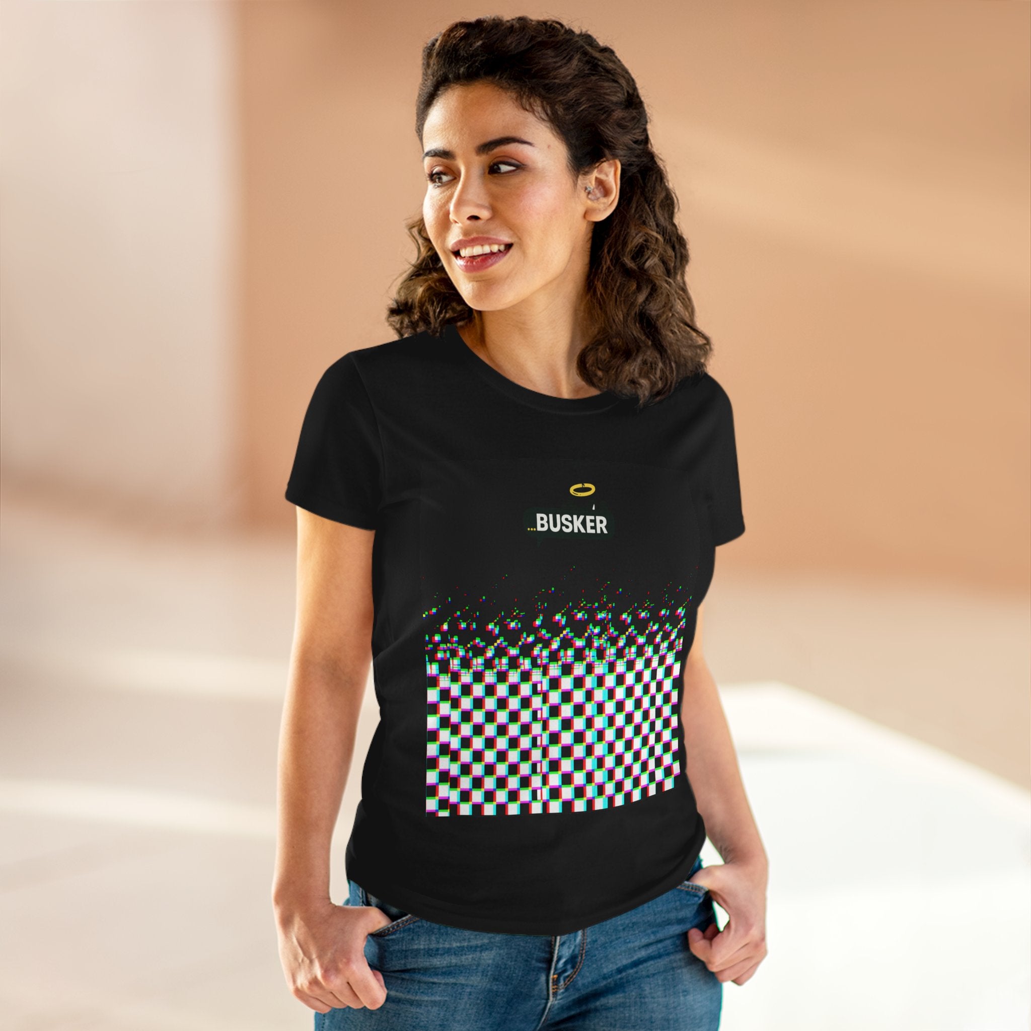 Glitch Art Women's Tee, Casual Graphic Shirt for Music Lovers, Unique Gift for Festivals, Summer Wardrobe Essential, Unisex Style