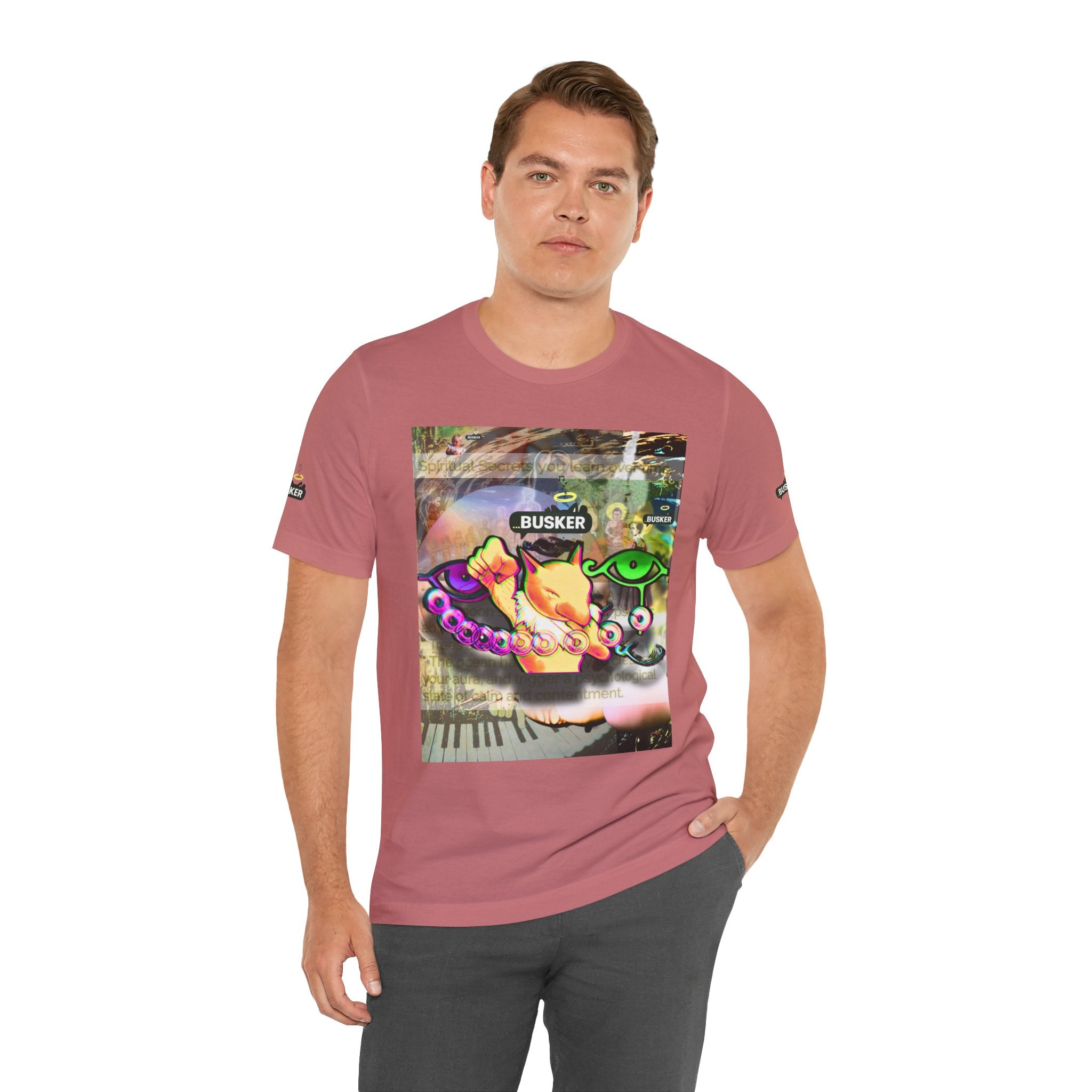 Vibrant Busker Art Tee for Creative Souls