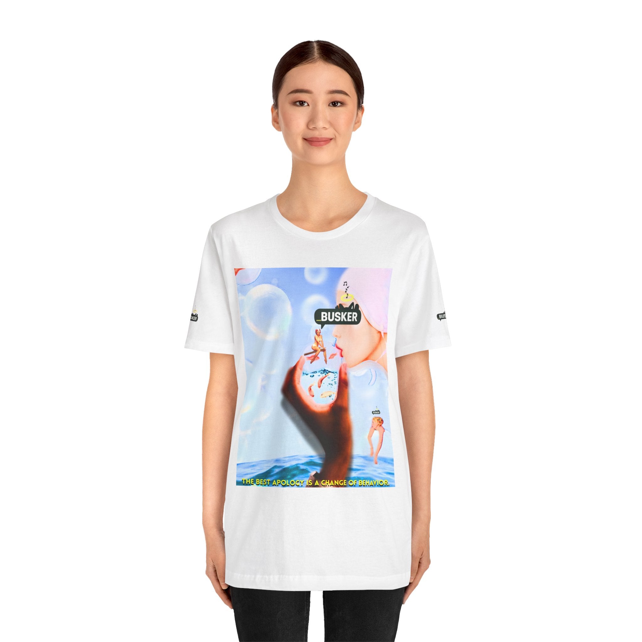 Busker Vibe Unisex Jersey Tee – Colorful Artistic Design for Summer Fun