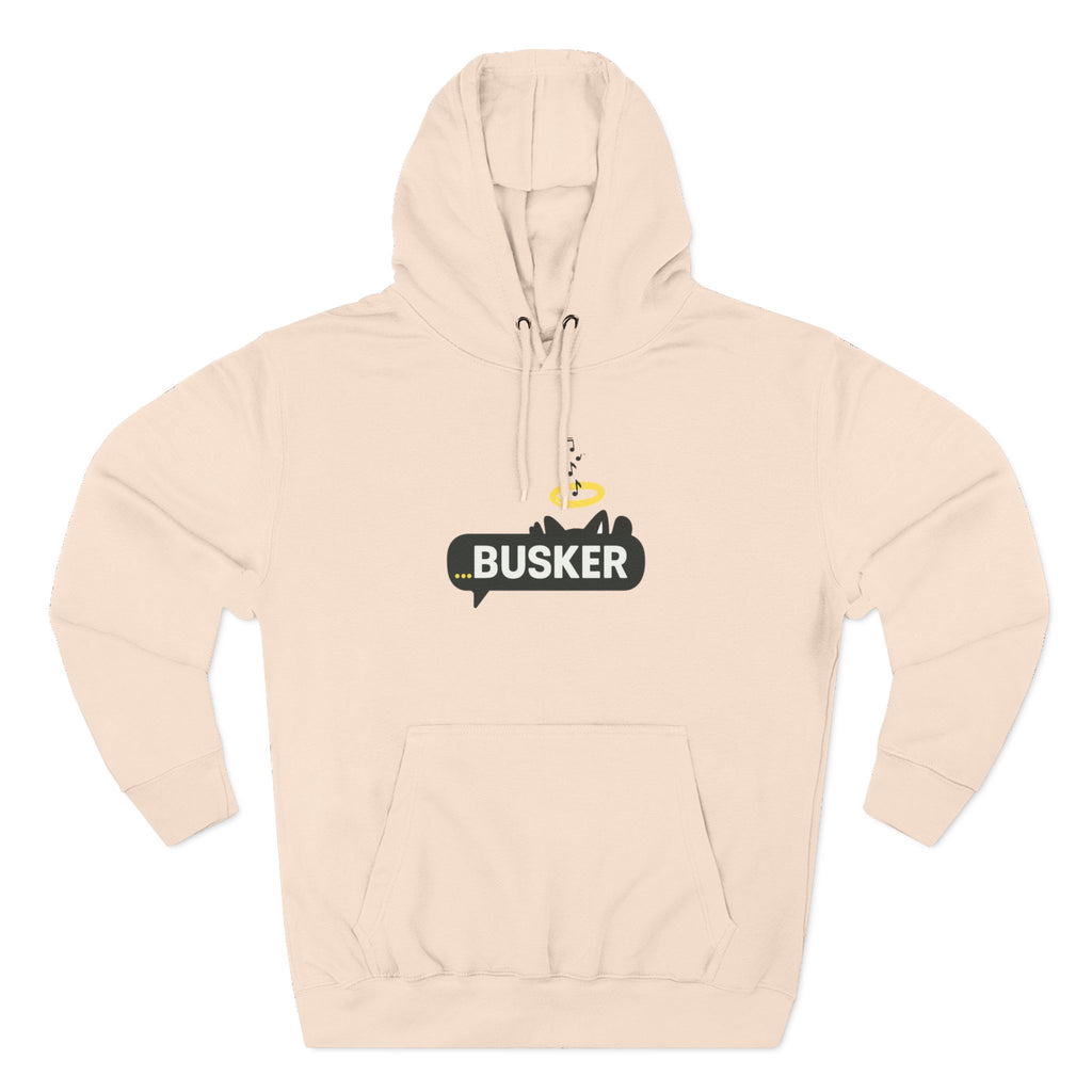 Busker Fleece Hoodie - Cozy Street Art Inspired Hoodie for Music Lovers, Casual Wear, Gift for Musicians, Concert Attire, Relaxed Fit