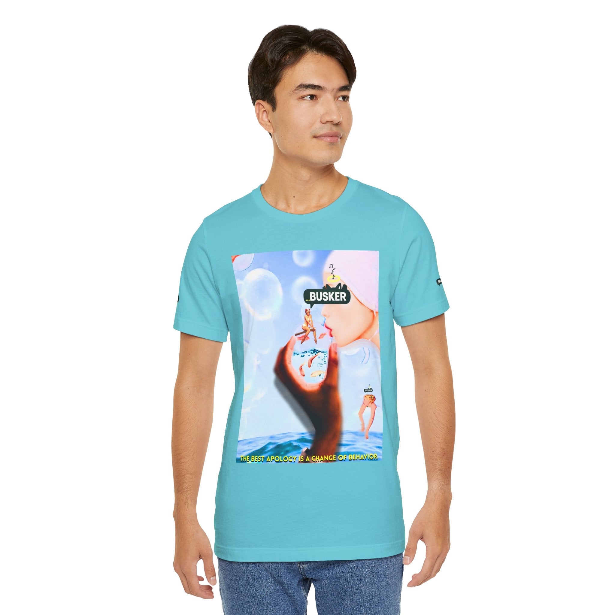 Busker Vibe Unisex Jersey Tee – Colorful Artistic Design for Summer Fun