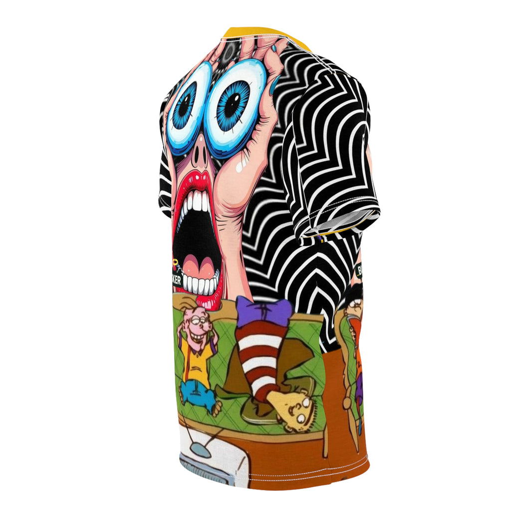 Bold Graphic Tee for Cartoon Lovers | Edgy AOP Unisex T-Shirt | Fun Gift for Anime Fans, Graphic Print Tee, Casual Wear