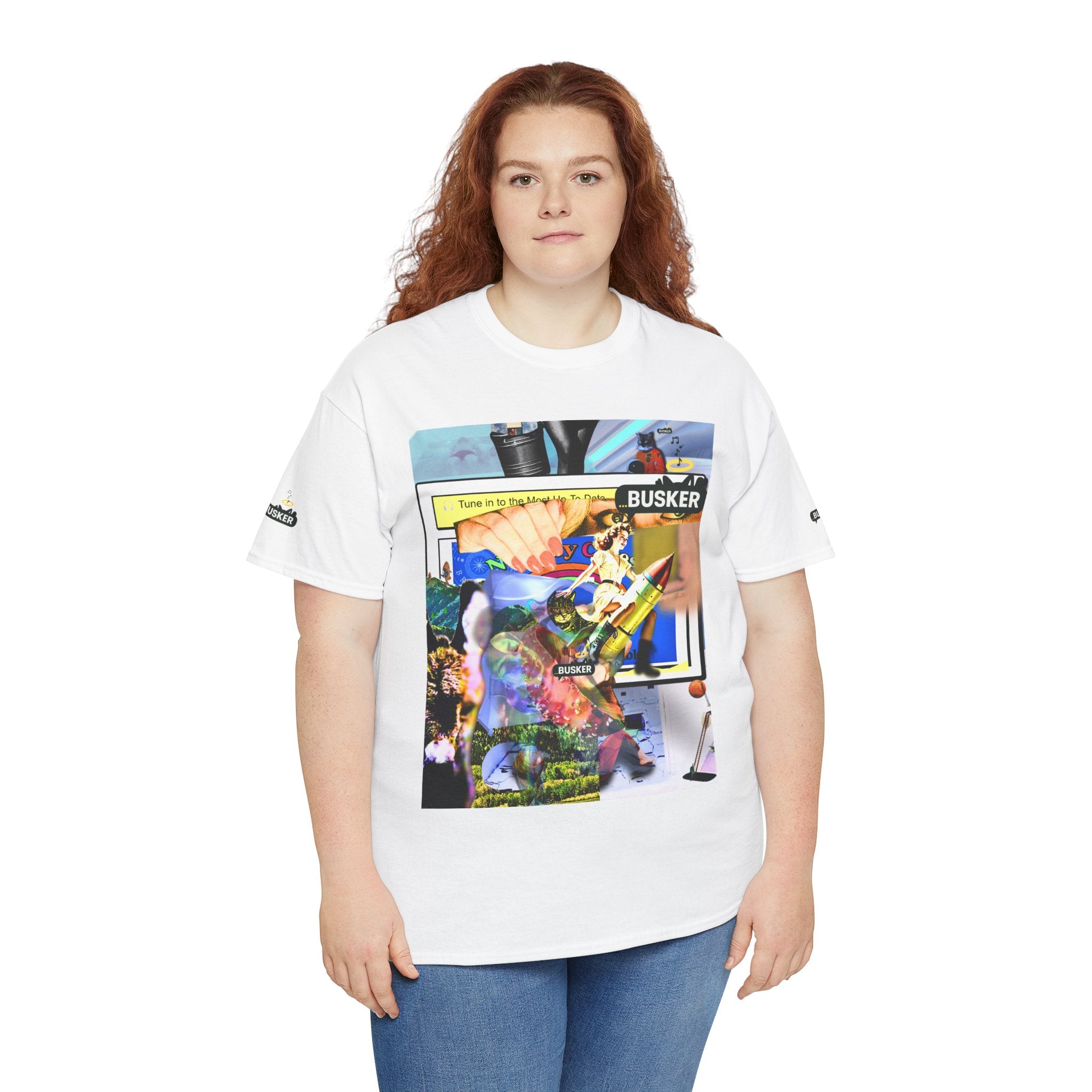 Cool Graphic Unisex Heavy Cotton Tee - 'Busker' Design