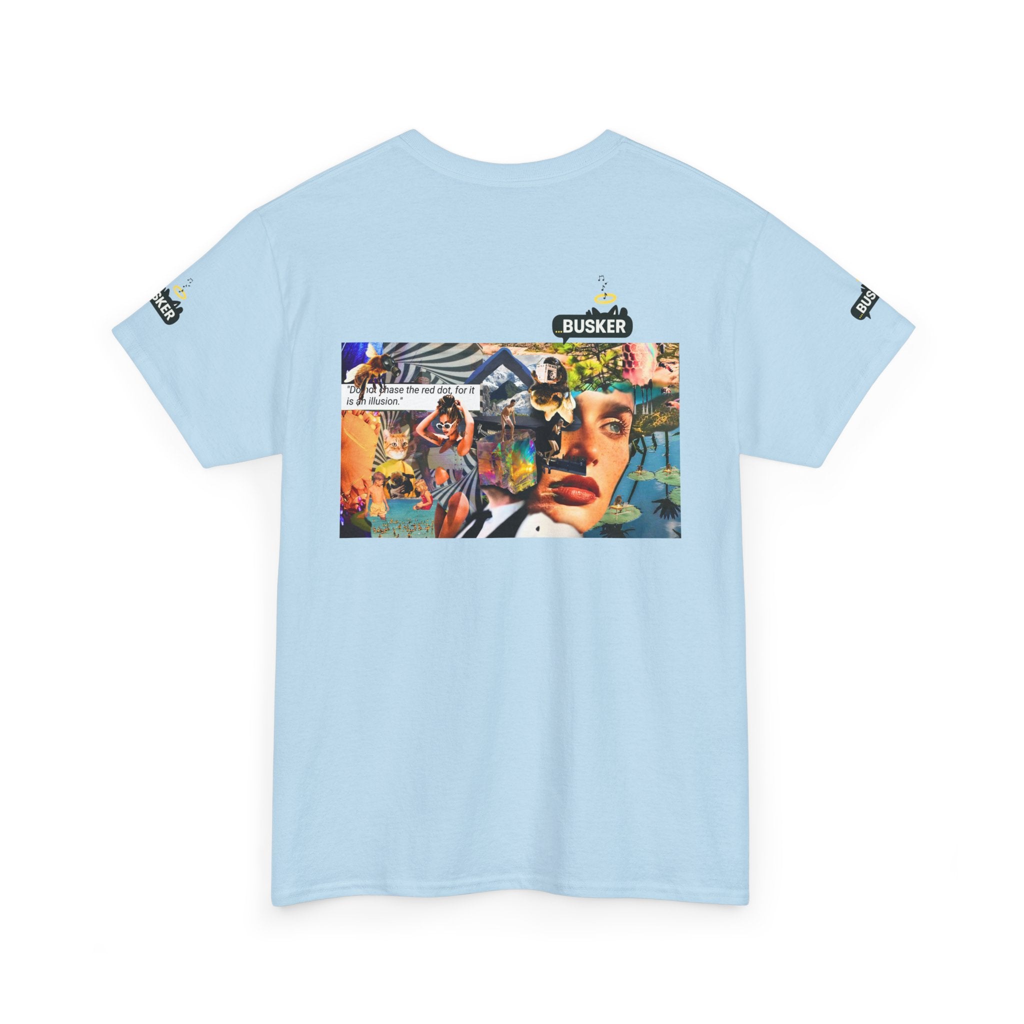 Artistic Unisex Heavy Cotton Tee - Vibrant Busker Design