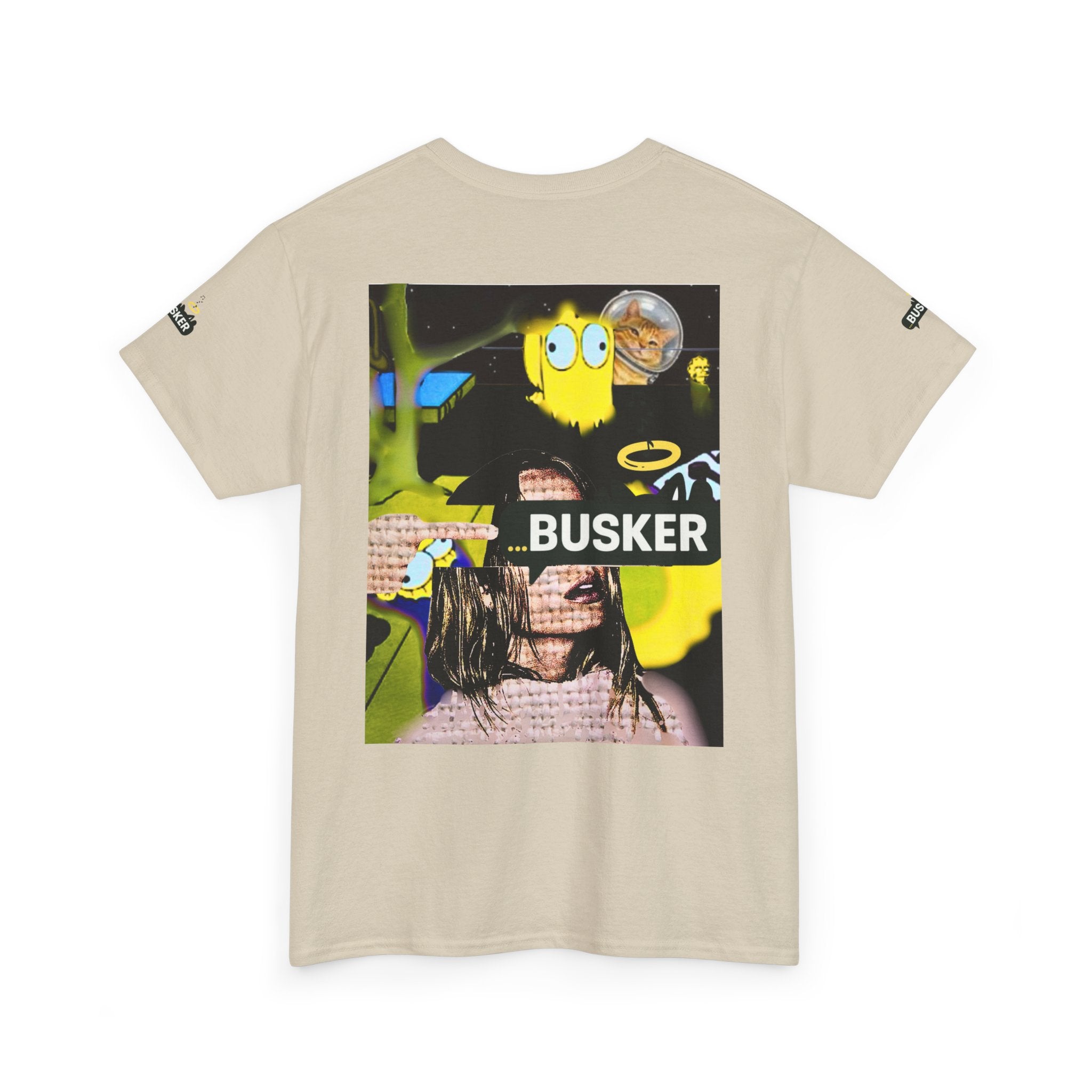 Artistic Unisex Heavy Cotton Tee - 'BUSKER' Graphic Design