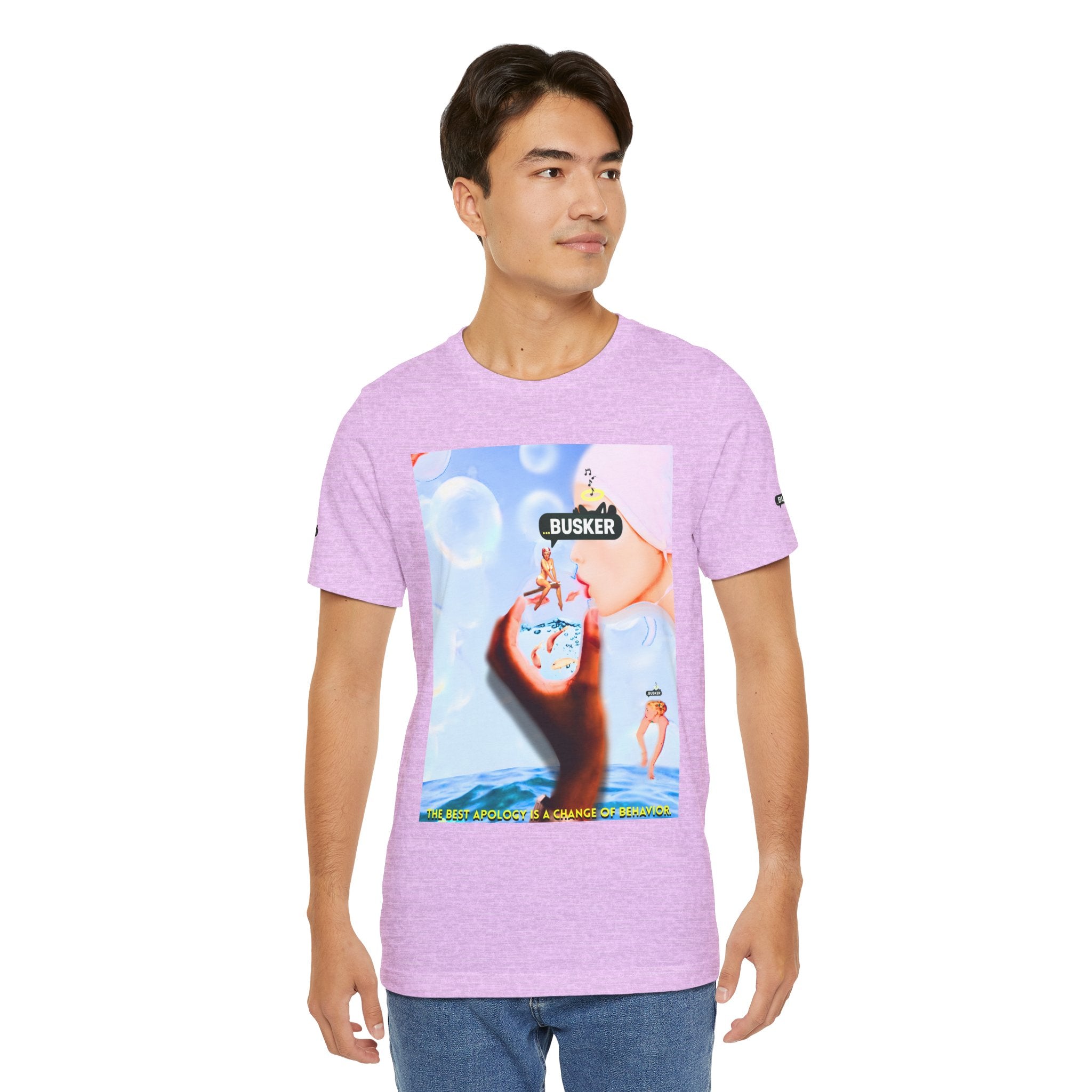 Busker Vibe Unisex Jersey Tee – Colorful Artistic Design for Summer Fun