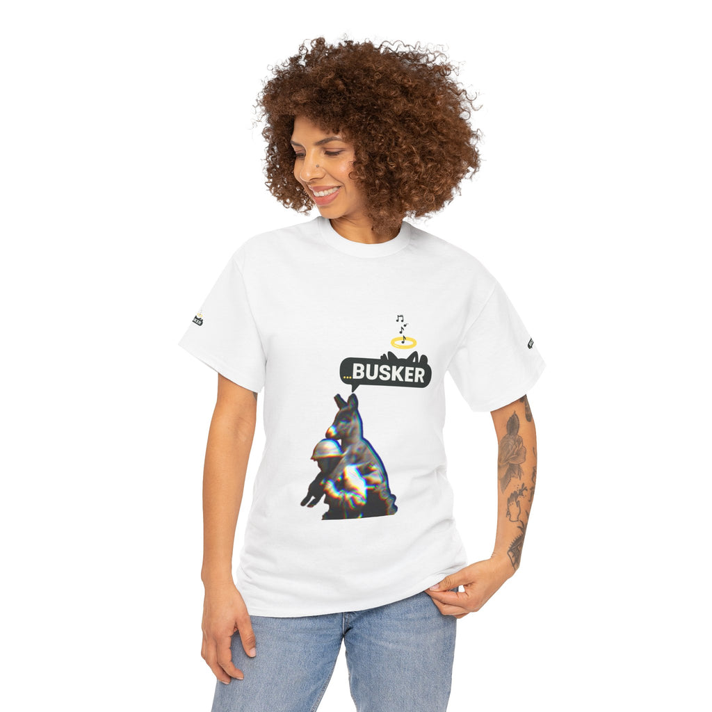 Busker Vibes Unisex Heavy Cotton Tee - Fun Graphic T-Shirt for Music Lovers and Street Artists