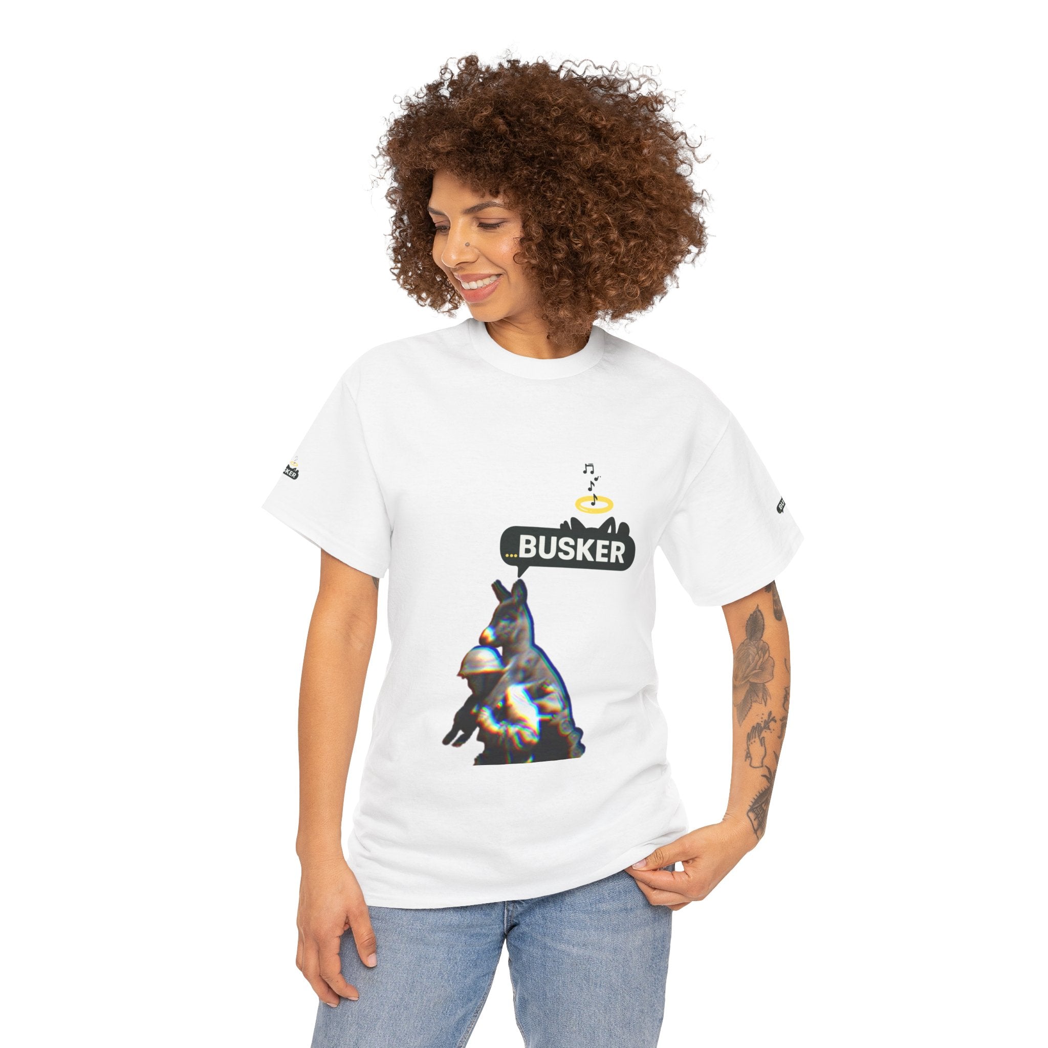 Busker Vibes Unisex Heavy Cotton Tee - Fun Graphic T-Shirt for Music Lovers and Street Artists