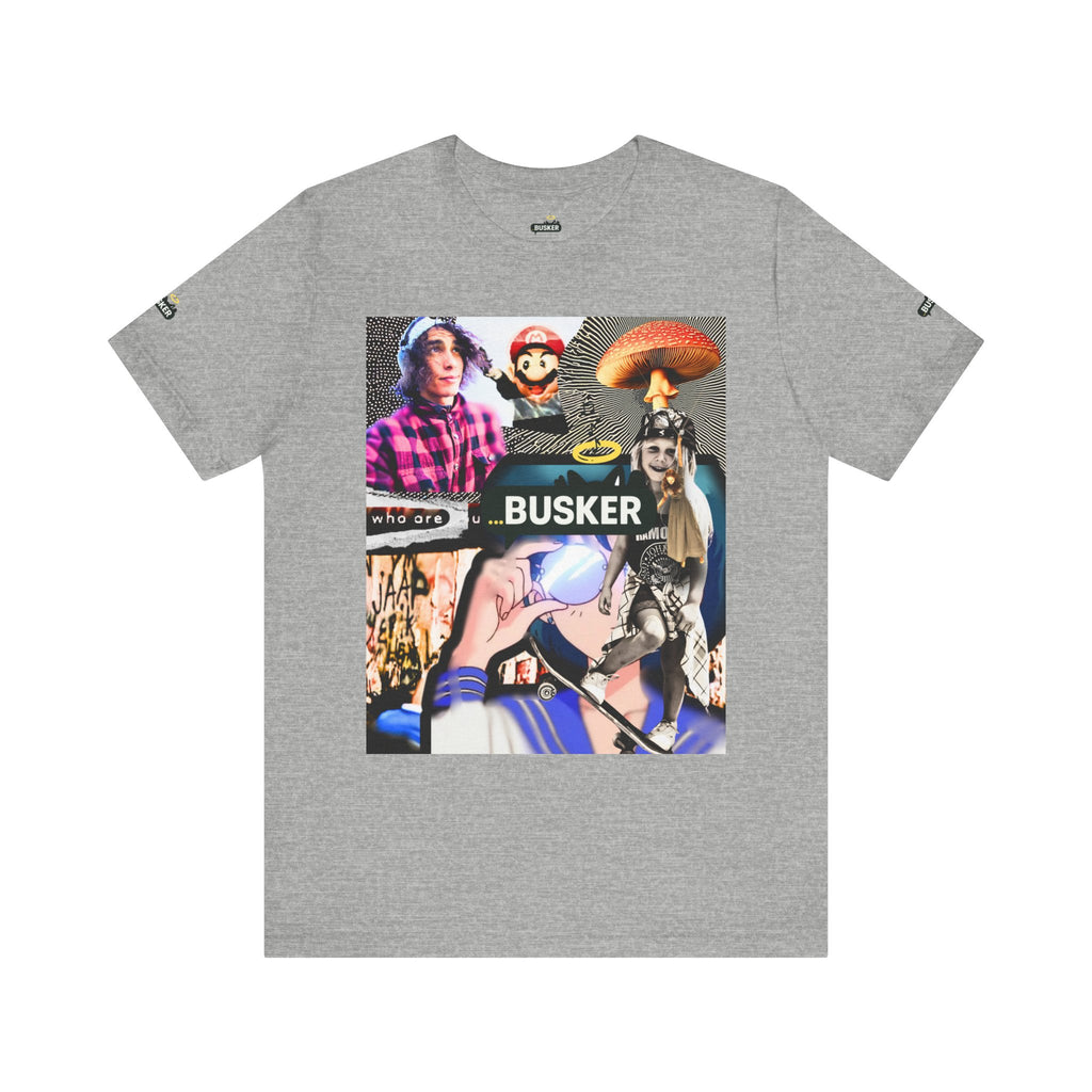 Busker Vibe Unisex Tee - Music & Art Collage Design