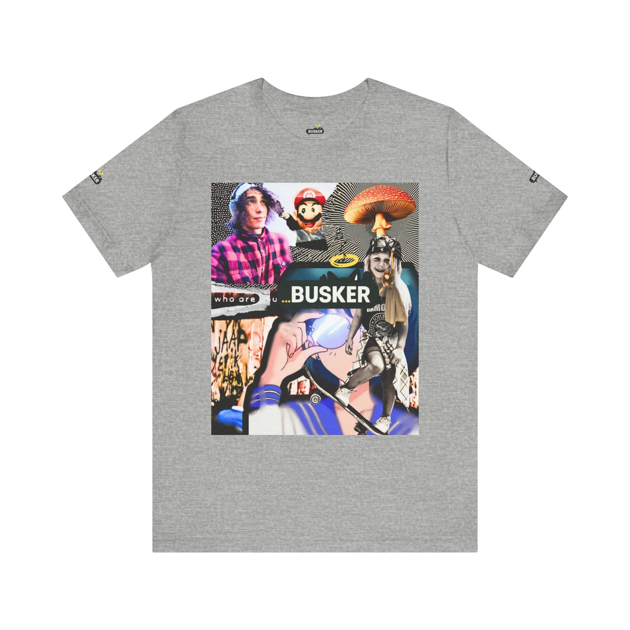 Busker Vibe Unisex Tee - Music & Art Collage Design