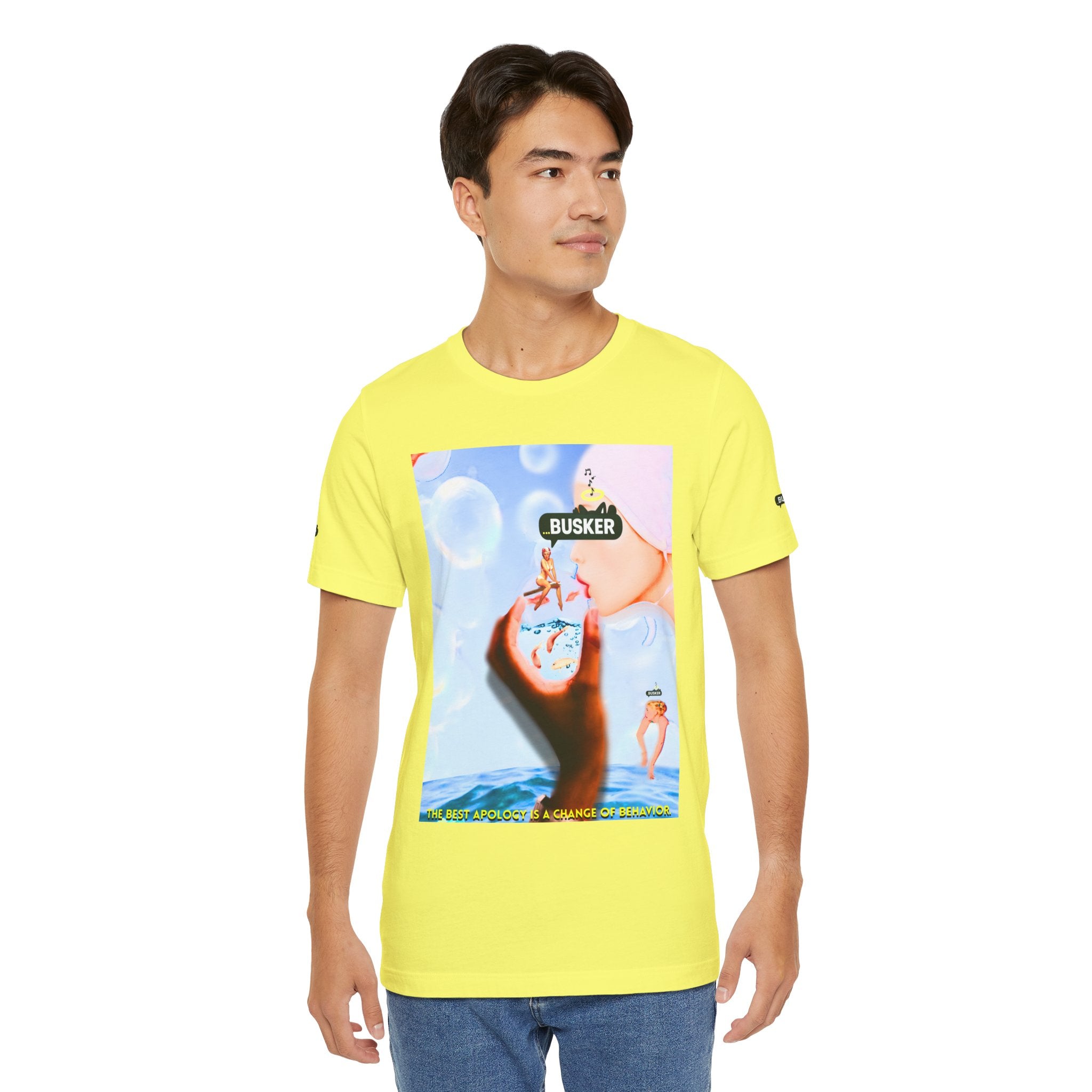 Busker Vibe Unisex Jersey Tee – Colorful Artistic Design for Summer Fun