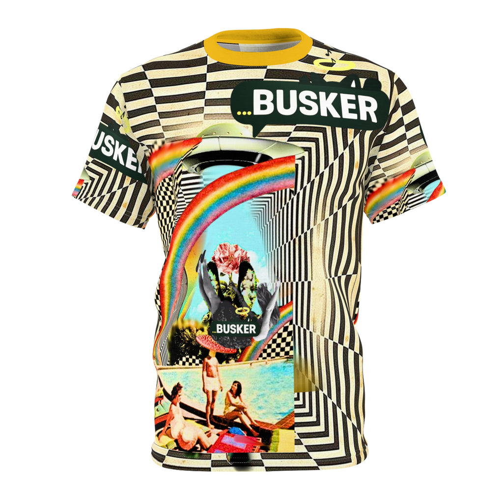 Vibrant Unisex Graphic Tee - Retro Summer Vibes with ‘Busker’ Design