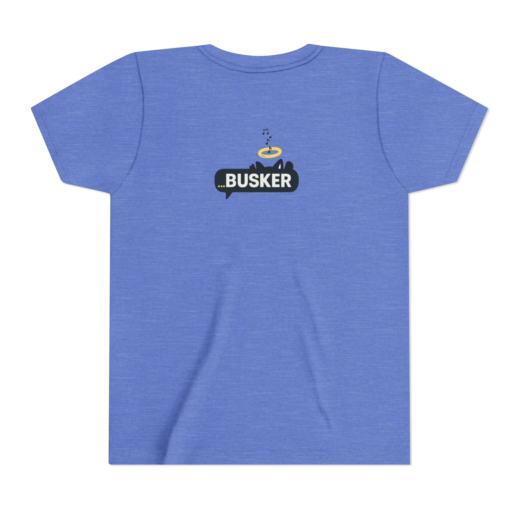 Youth Graphic Tee with Fun 'Busker' Design, Cool Summer Shirt, Gifts for Kids, Festival Attire, Trendy Youthwear
