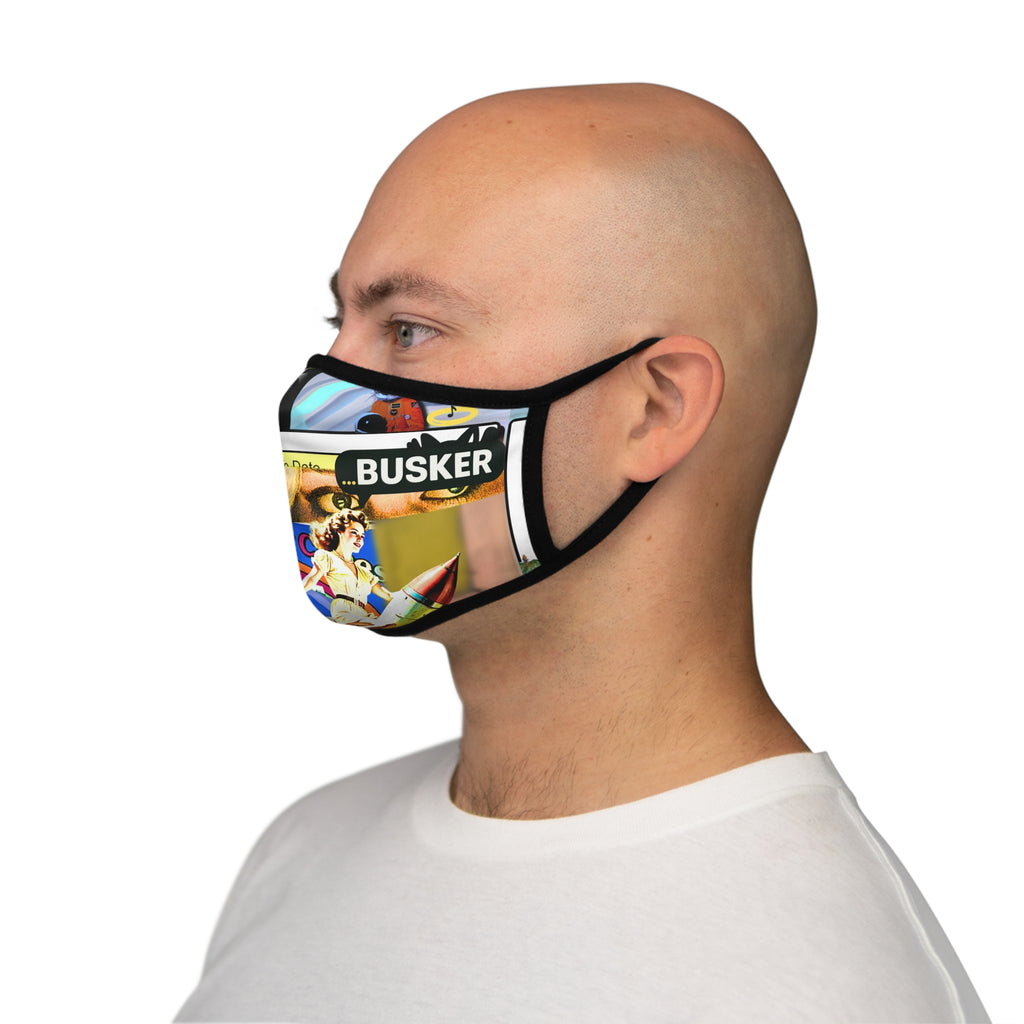 Busker-Themed Fitted Face Mask | Unique Art Design for Music Lovers