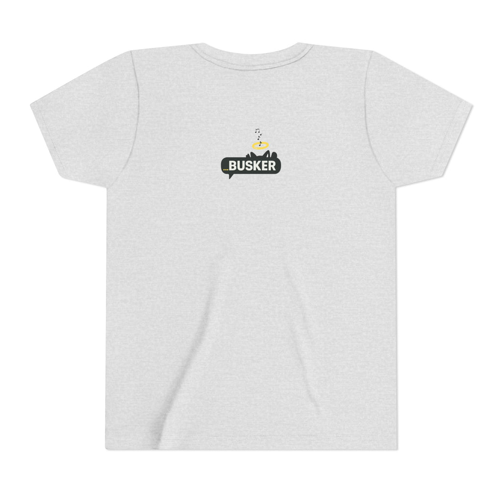 Cool Busker Youth Tee, Street Style Youth T-Shirt, Graphic Tee for Kids, Hipster Summer Shirt, Unique Gift for Young Musicians