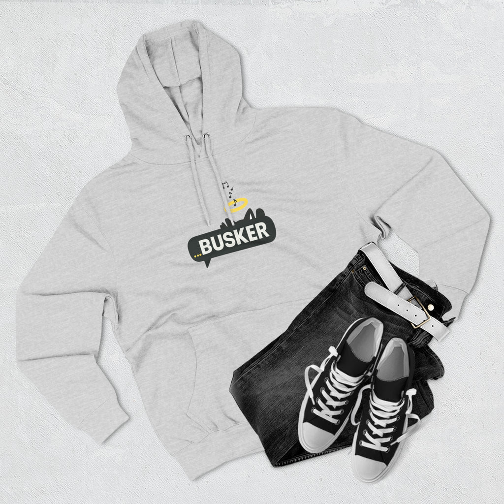 Busker Fleece Hoodie - Cozy Street Art Inspired Hoodie for Music Lovers, Casual Wear, Gift for Musicians, Concert Attire, Relaxed Fit