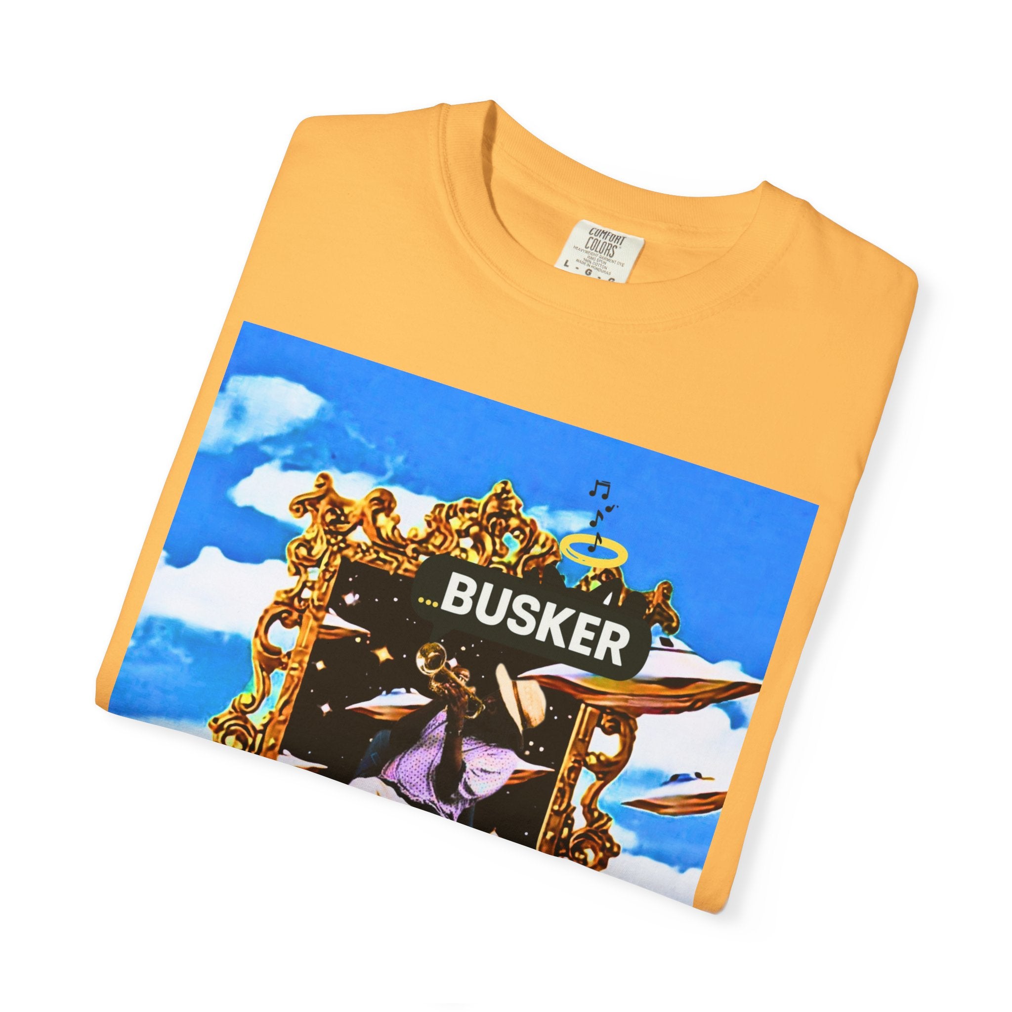 "Welcome to Golden" Exclusive Busker Unisex Garment-Dyed T-shirt, Music Lover Gift, Vintage Style Tee, Festival Wear, Casual Outfit