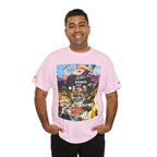 Busker Collage Graphic Tee — Vintage Music Poster Streetwear