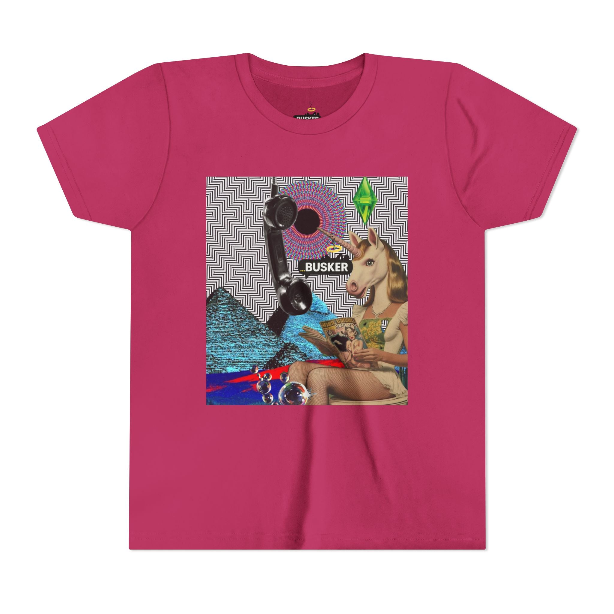 Youth Graphic Tee with Fun 'Busker' Design, Cool Summer Shirt, Gifts for Kids, Festival Attire, Trendy Youthwear