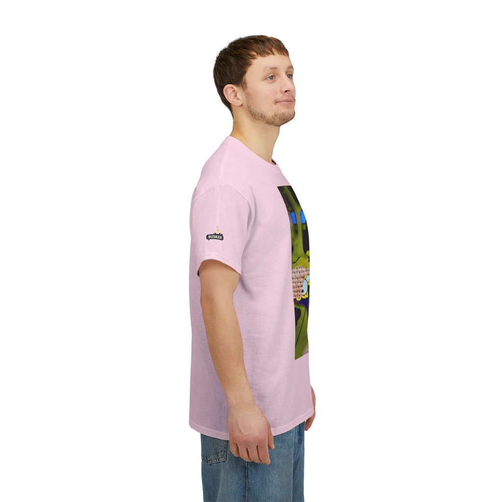 Artistic Unisex Heavy Cotton Tee - 'BUSKER' Graphic Design