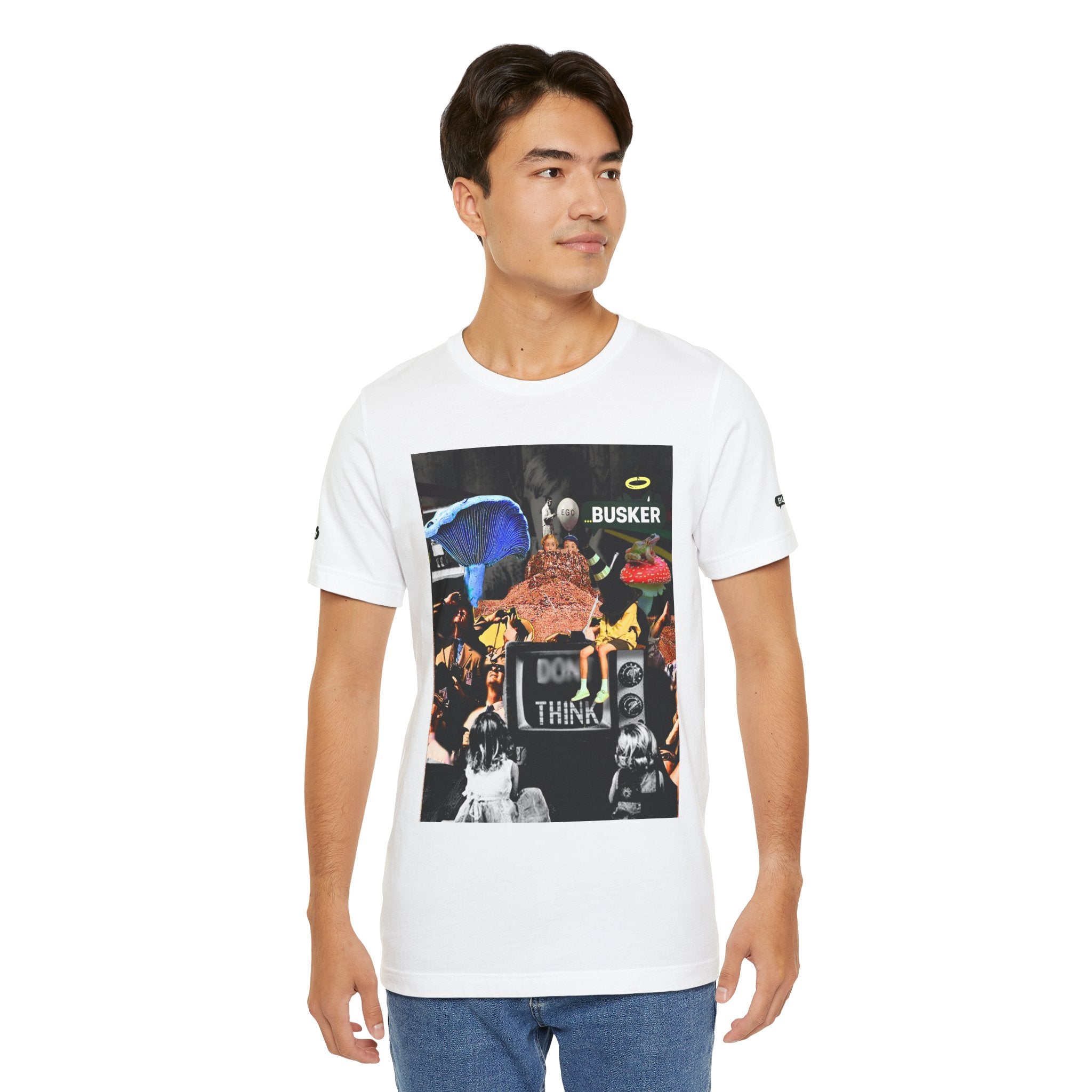 Creative Unisex Graphic Tee - 'I Don't Think' Busker Design