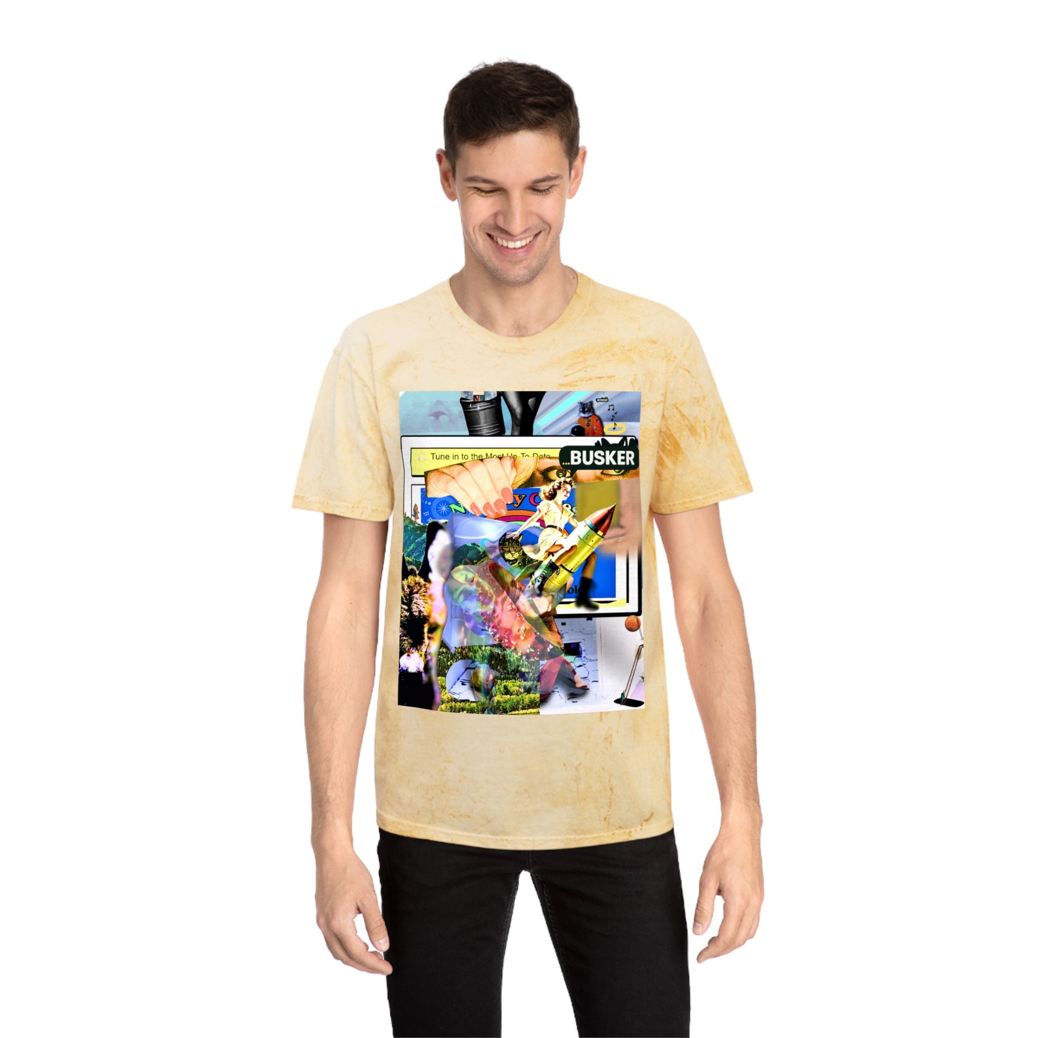 Vintage-Inspired Color Blast T-Shirt for Art Lovers