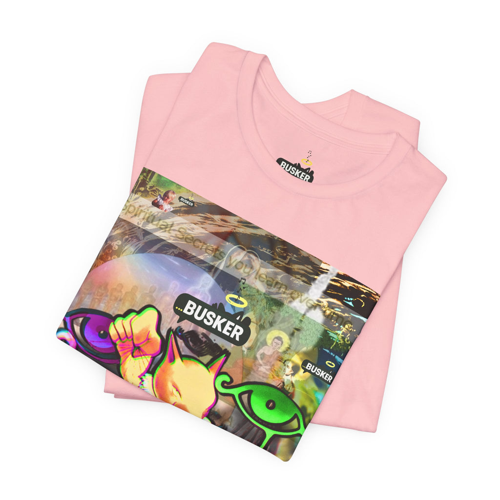 Vibrant Busker Art Tee for Creative Souls