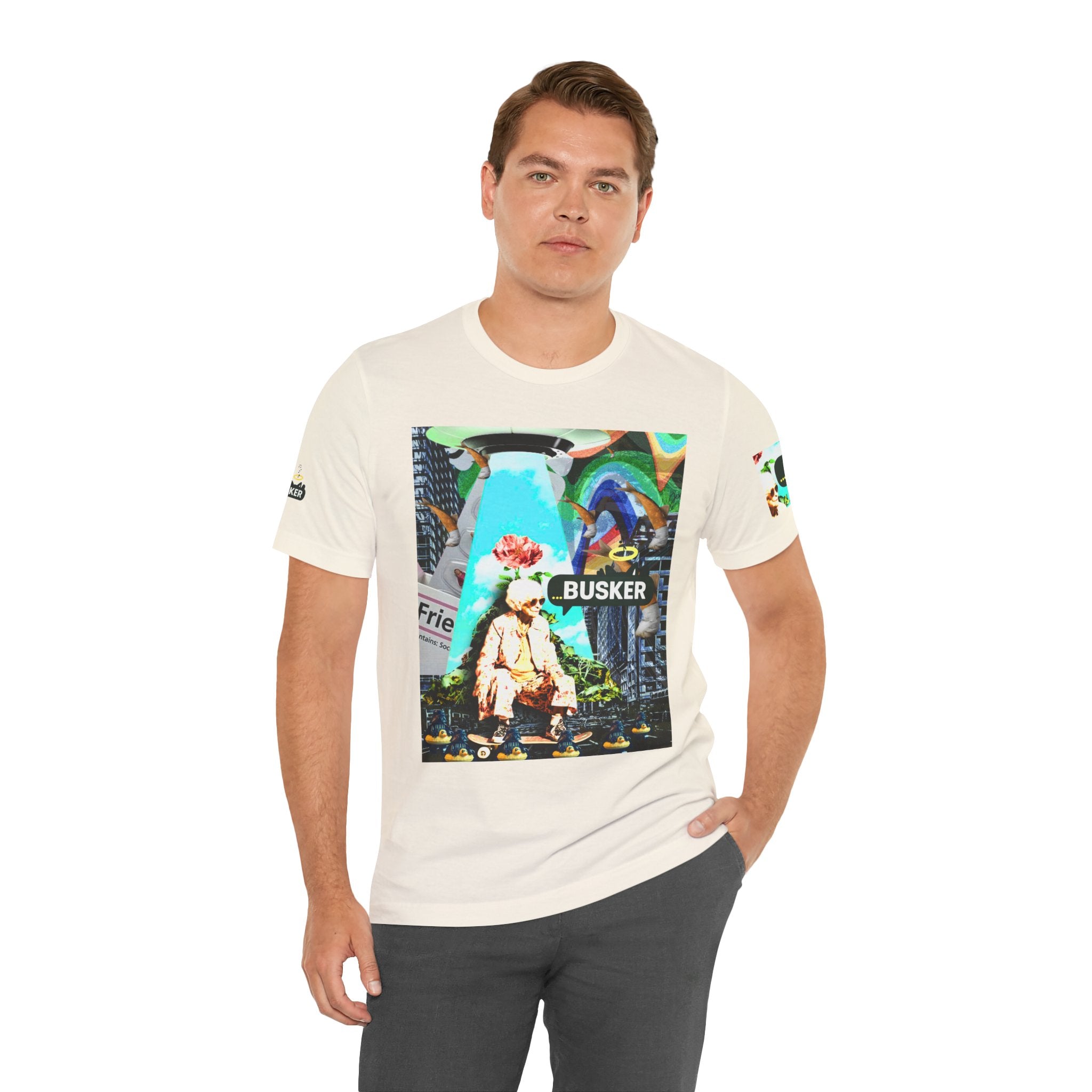 Street Art Busker Tee - Unisex Graphic Short Sleeve Shirt