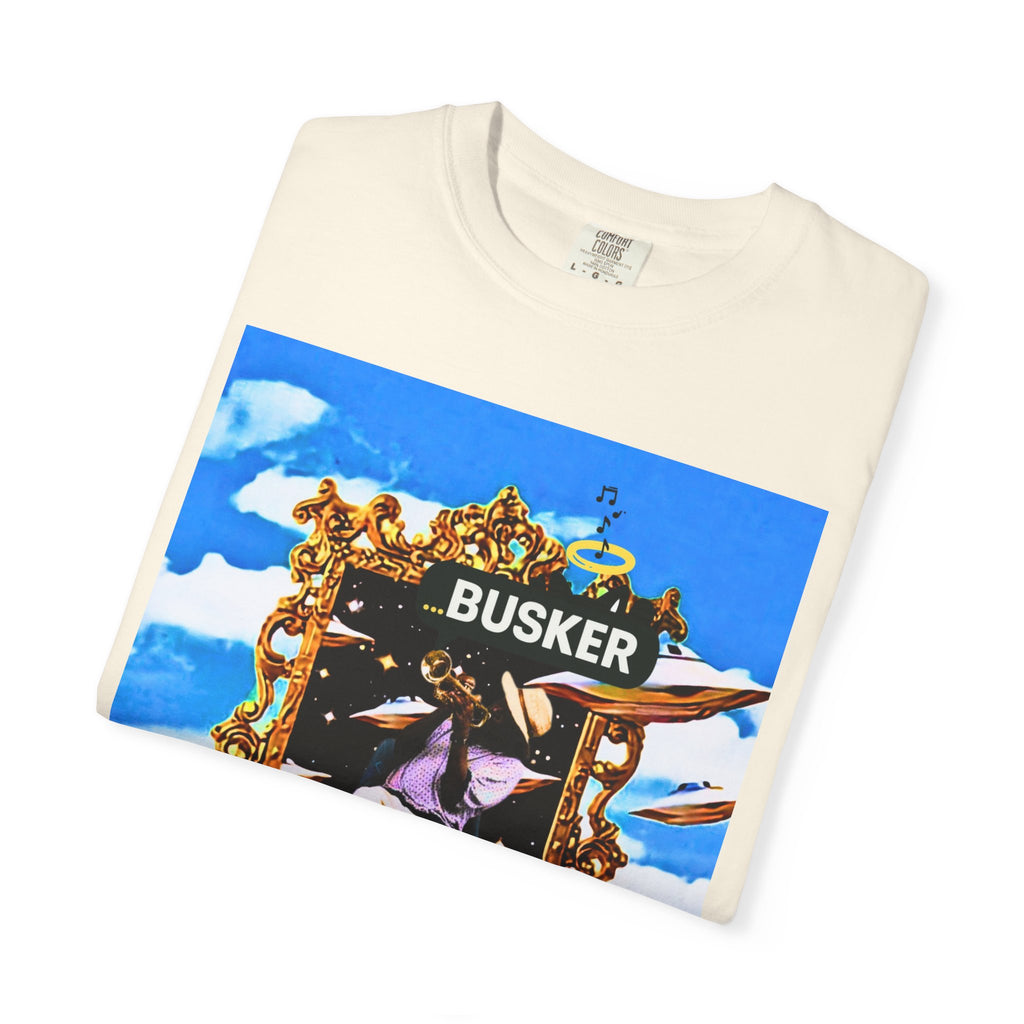 "Welcome to Golden" Exclusive Busker Unisex Garment-Dyed T-shirt, Music Lover Gift, Vintage Style Tee, Festival Wear, Casual Outfit
