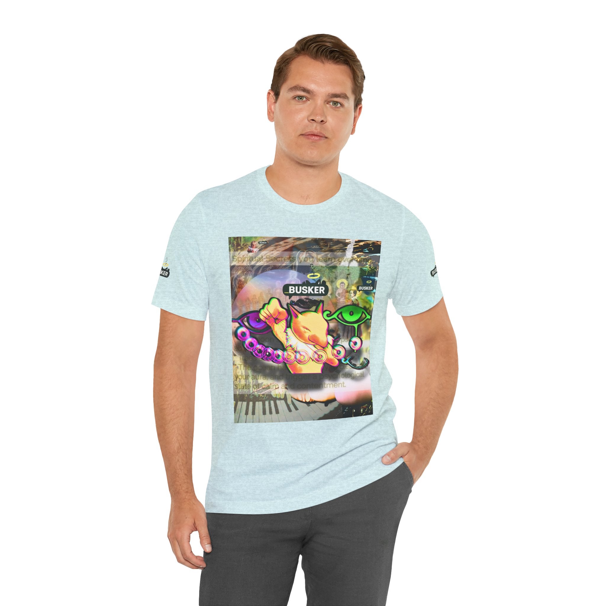 Vibrant Busker Art Tee for Creative Souls