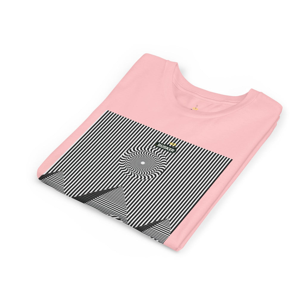 Stylish Youth Tee with Sunset Geometric Design, Summer Apparel, Kids Fashion, Gift for Birthdays, Fun Casual Wear, Graphic Tee