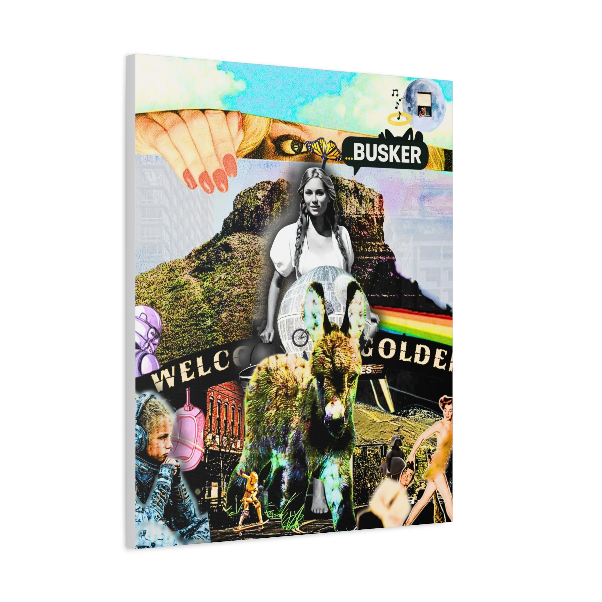 Artistic Stretched Canvas Print - 'Welcome to Golden' Collage