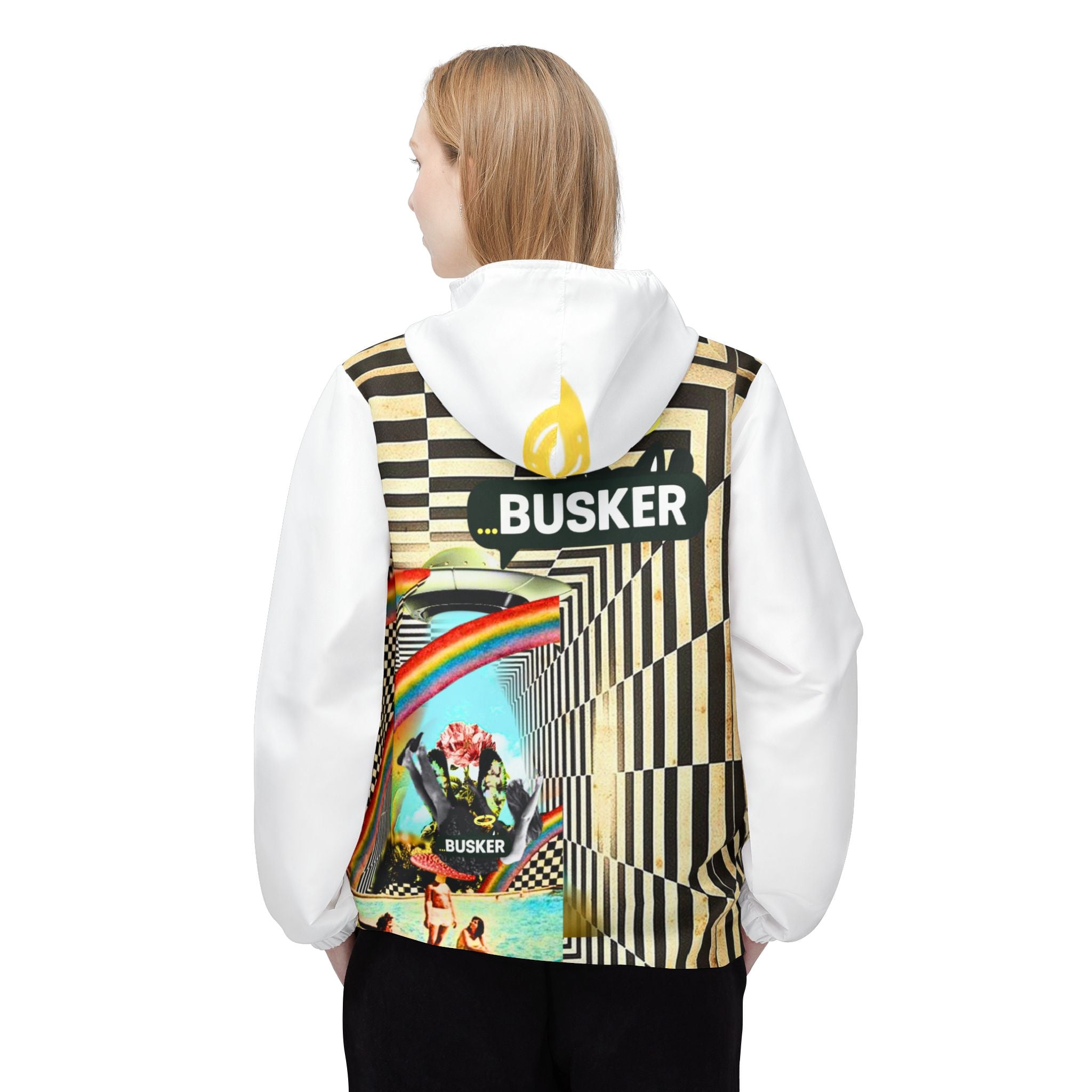 Colorful Busker Windbreaker Jacket - Unique AOP Design
