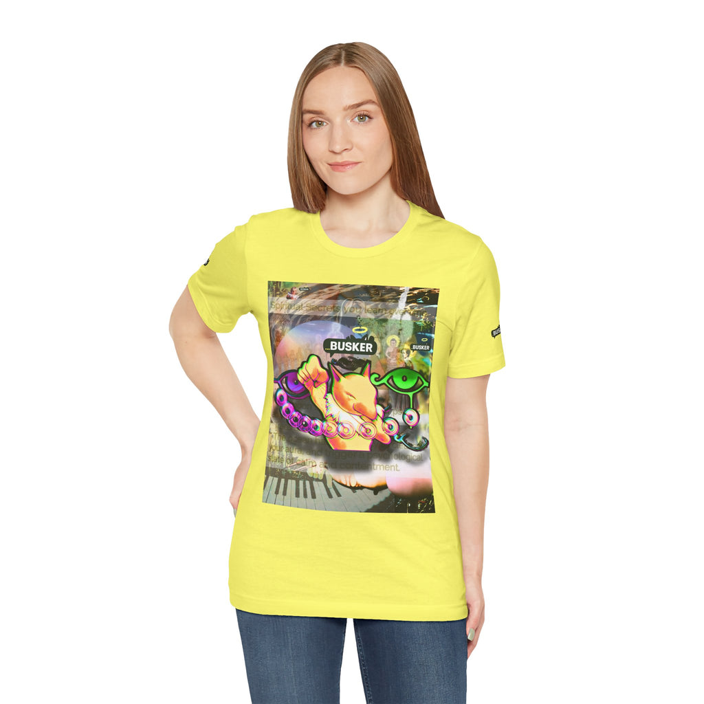 Vibrant Busker Art Tee for Creative Souls