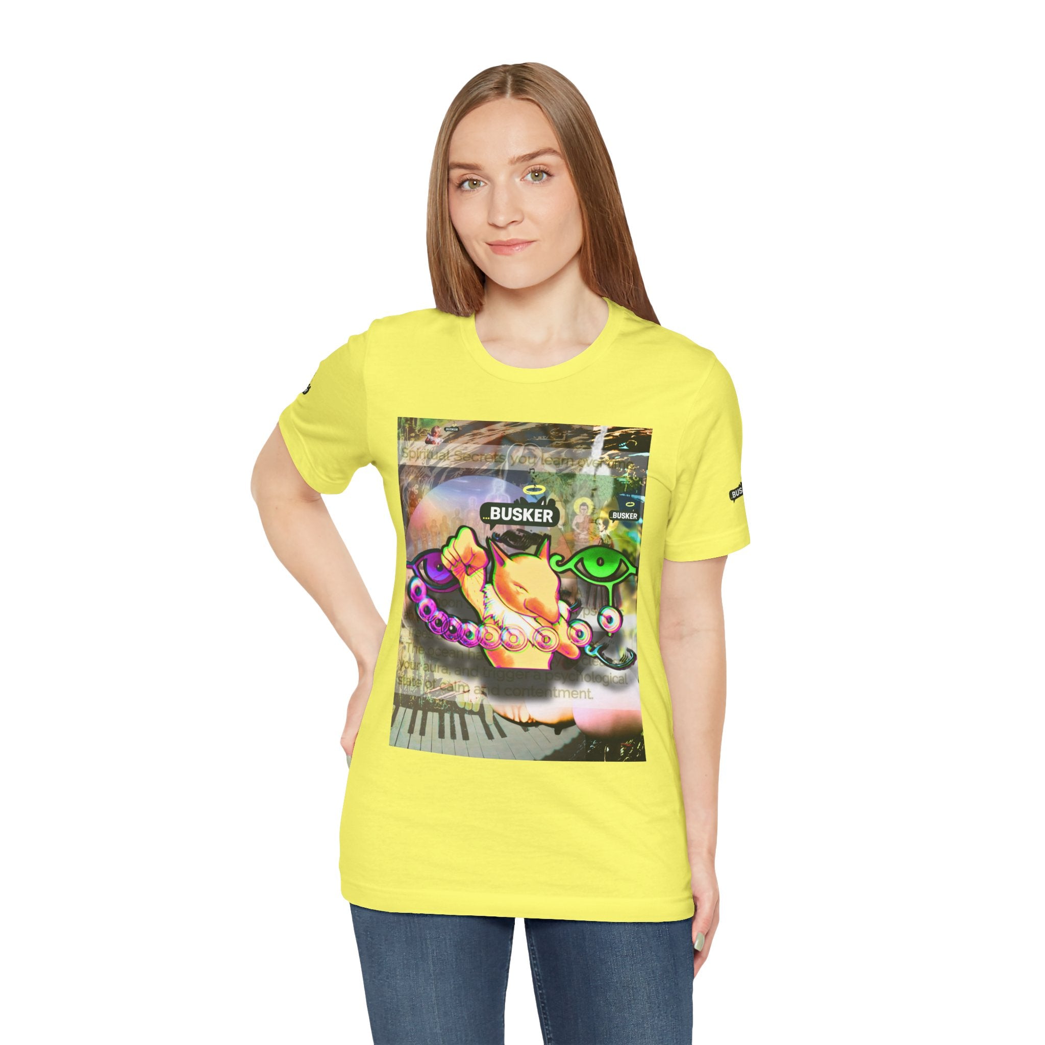 Vibrant Busker Art Tee for Creative Souls