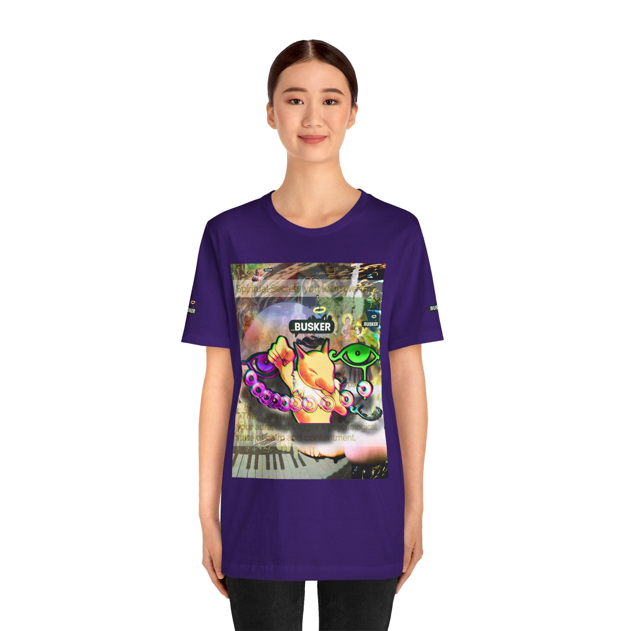 Vibrant Busker Art Tee for Creative Souls