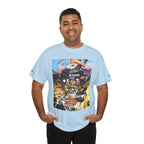 Busker Collage Graphic Tee — Vintage Music Poster Streetwear
