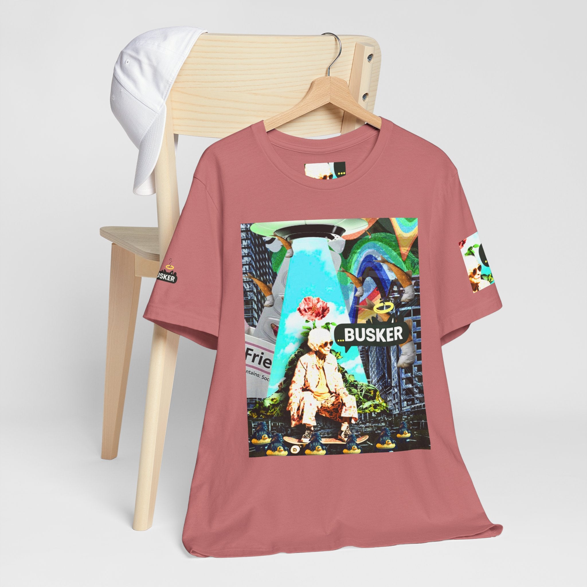 Street Art Busker Tee - Unisex Graphic Short Sleeve Shirt
