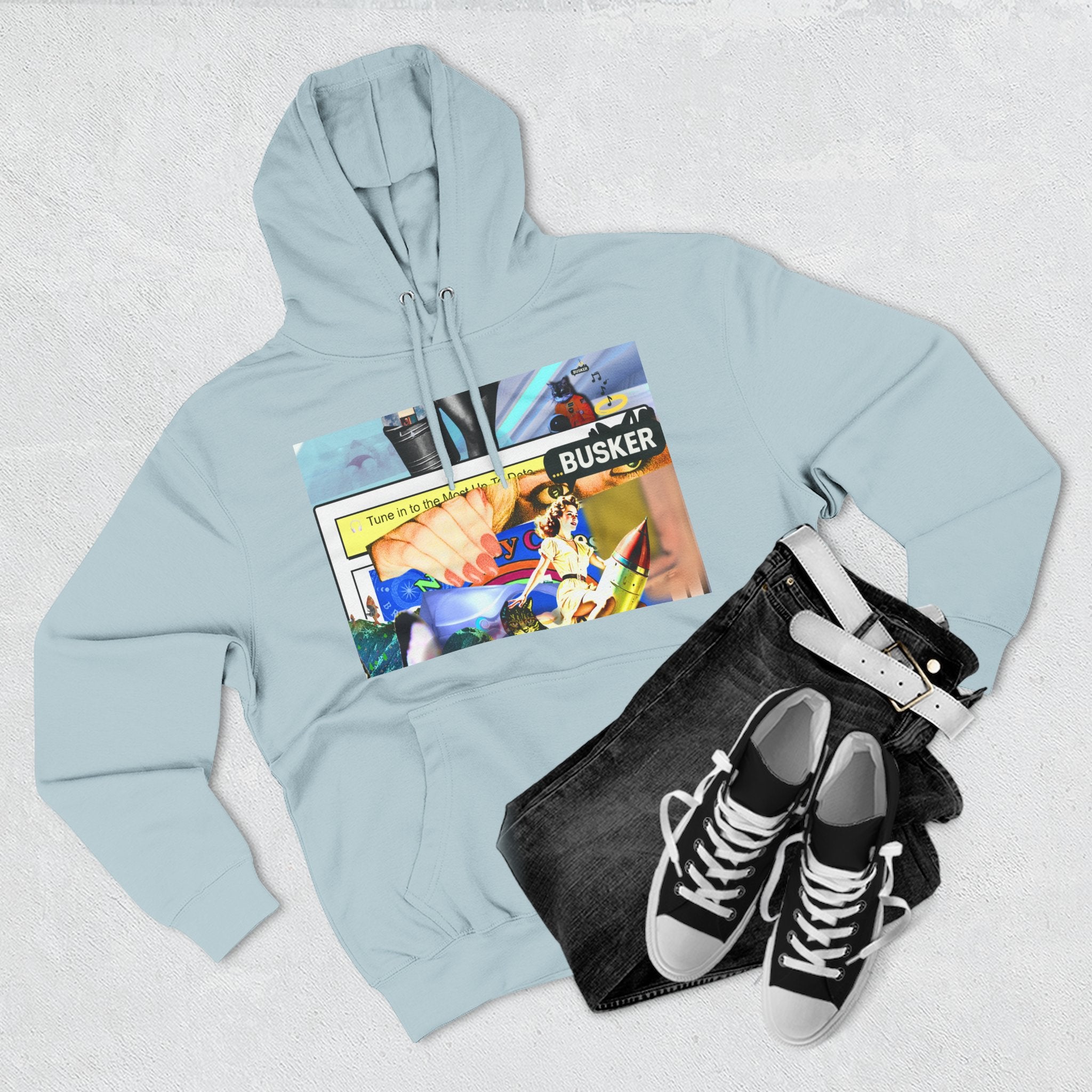 Three-Panel Fleece Hoodie