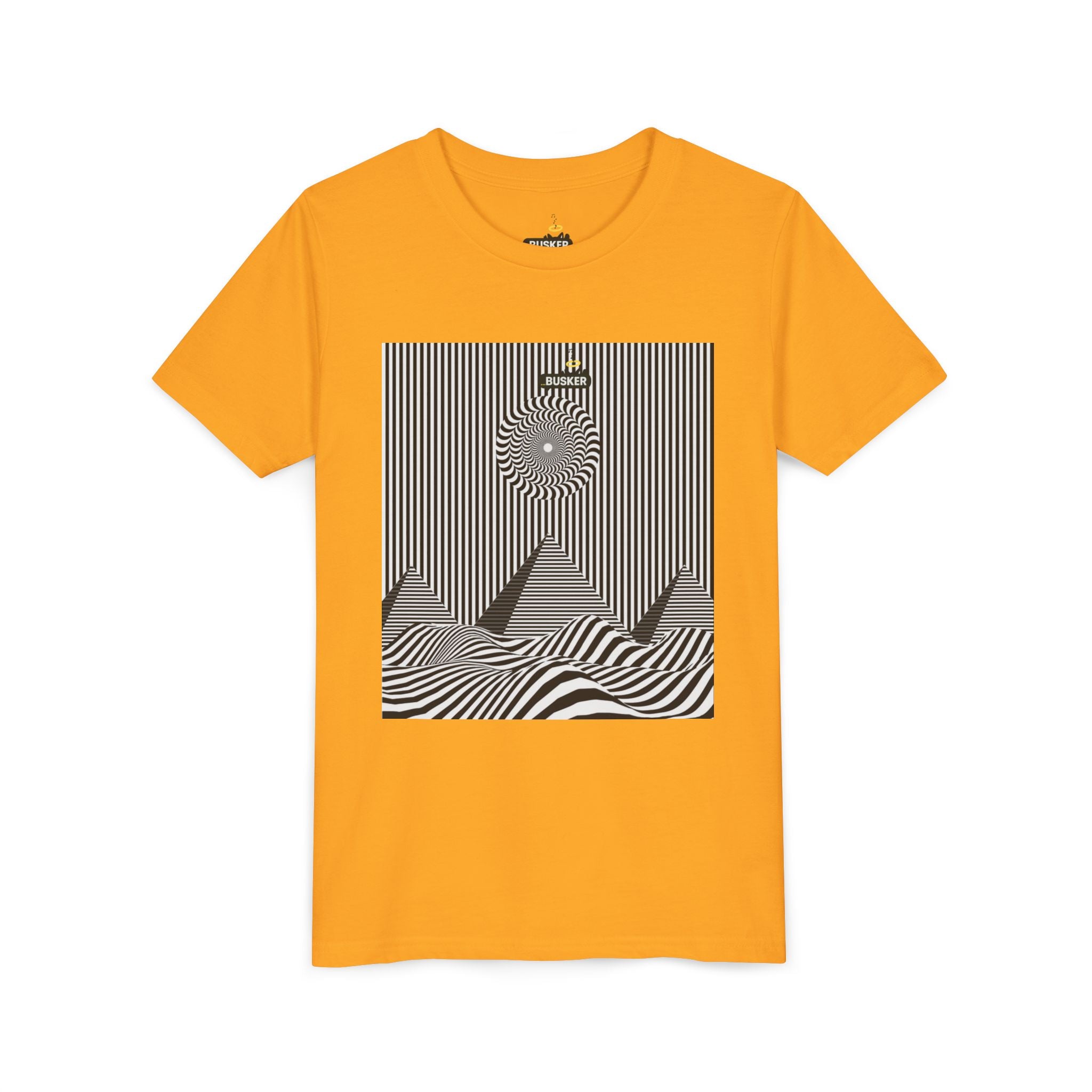 Stylish Youth Tee with Sunset Geometric Design, Summer Apparel, Kids Fashion, Gift for Birthdays, Fun Casual Wear, Graphic Tee