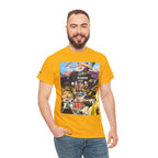 Busker Collage Graphic Tee — Vintage Music Poster Streetwear